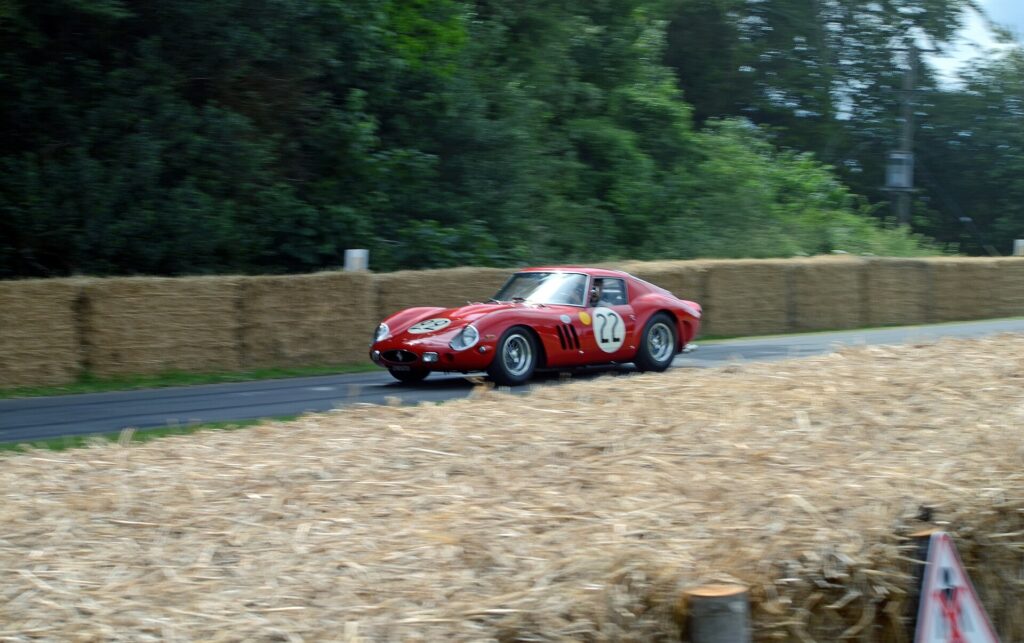 A Ferrari 250 GTO with the original 1962 body, at the Goodwood Festival of Speed in England.