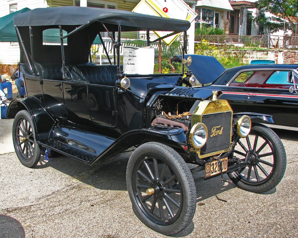 A 1915 Ford Model T. Simple, tall and built for the dirt roads of the time.