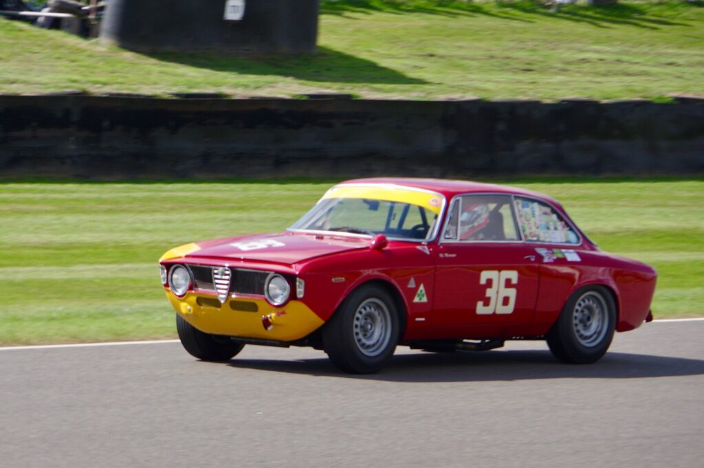 A 1965 Giulia Sprint GTA in racing trim.