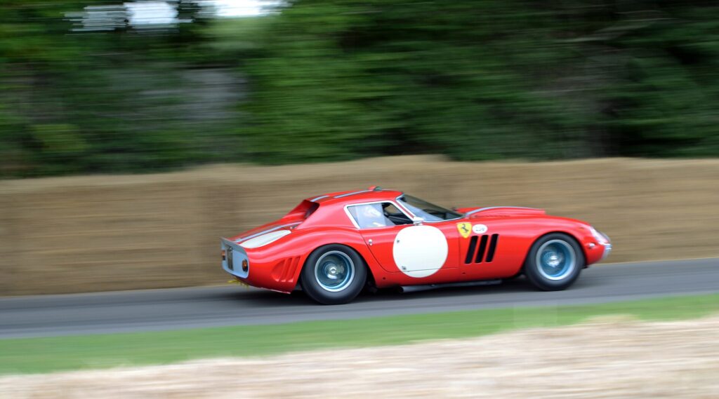 One of the 250 GTOs with the 1964 body, at the Goodwood Festival of Speed.