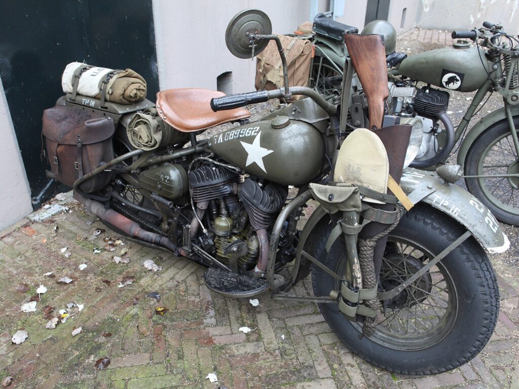 Harley-Davidson WLA, the military motorcycle of the Second World War.