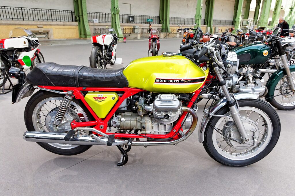 A 1971 V7 Sport, from the first year of production, at an auction in Paris.