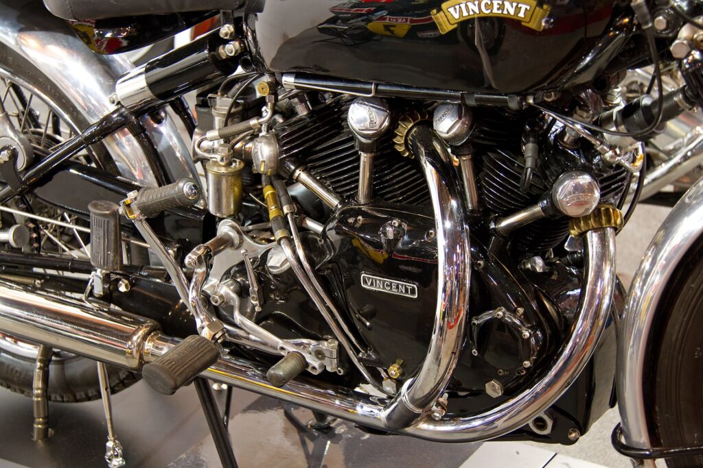 The Black Shadow's engine was part of the structure: the whole motorcycle hung from it.