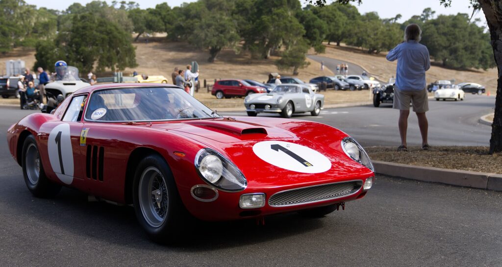250 GTO chassis 5573GT with the 1964 body, at an event in California.