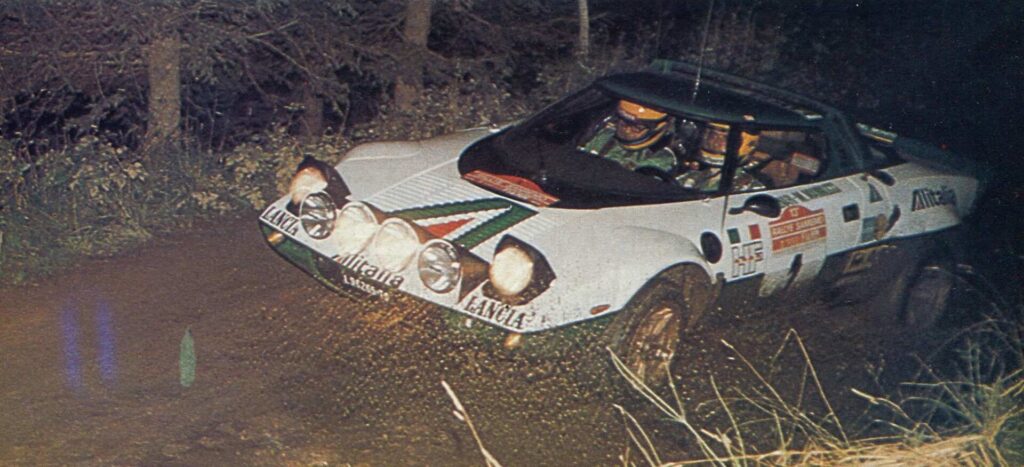 Sandro Munari in the Alitalia Stratos at the 1975 Sanremo Rally.