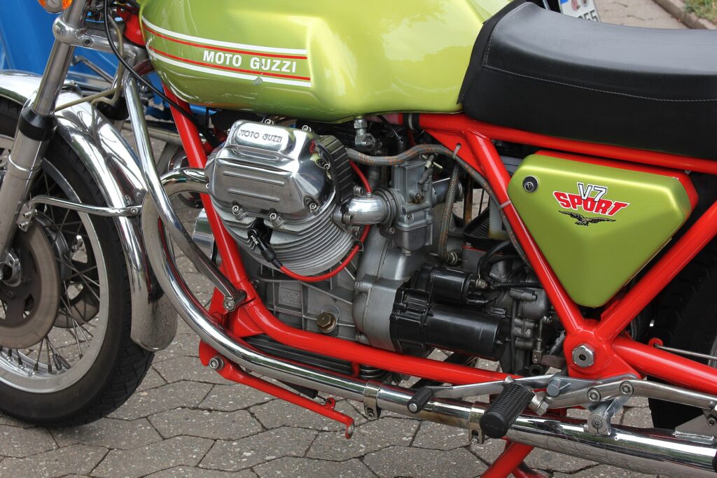 The 750 cc transverse V-twin. The same basic design still powers Moto Guzzis today.