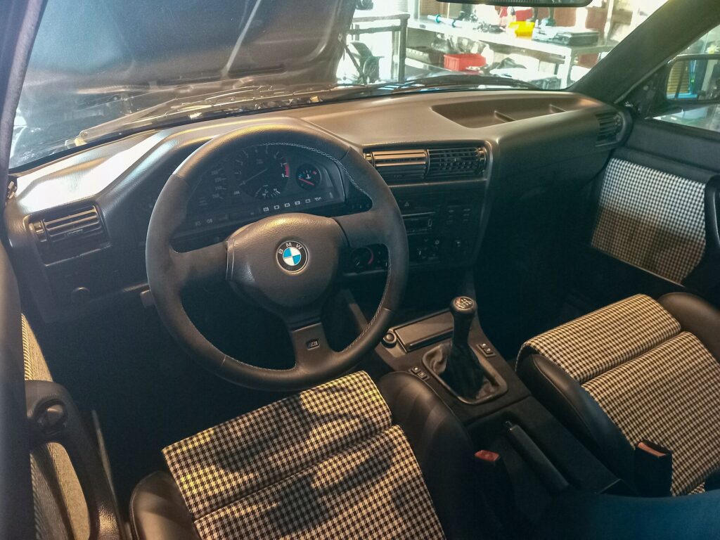 Inside an M3 E30.